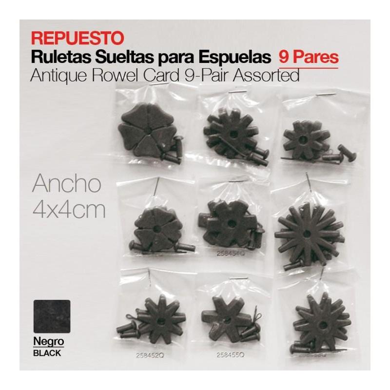  Espuela Ruletas Sueltas 9 Pares Ancho: 4x4cm