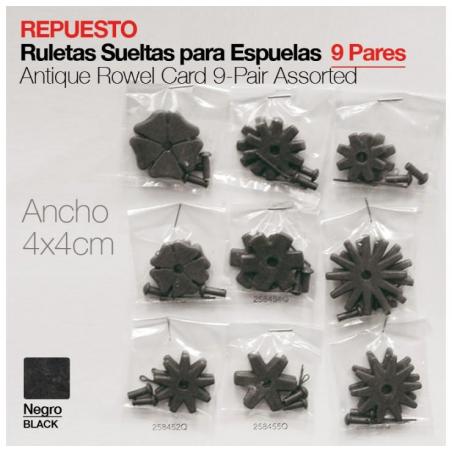  Espuela Ruletas Sueltas 9 Pares Ancho: 4x4cm