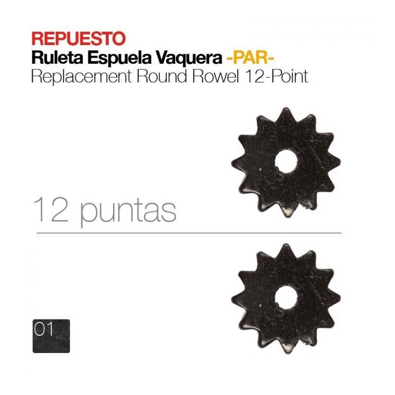  Espuela Repuesto Par Ruleta Vaquera 12 Puntas