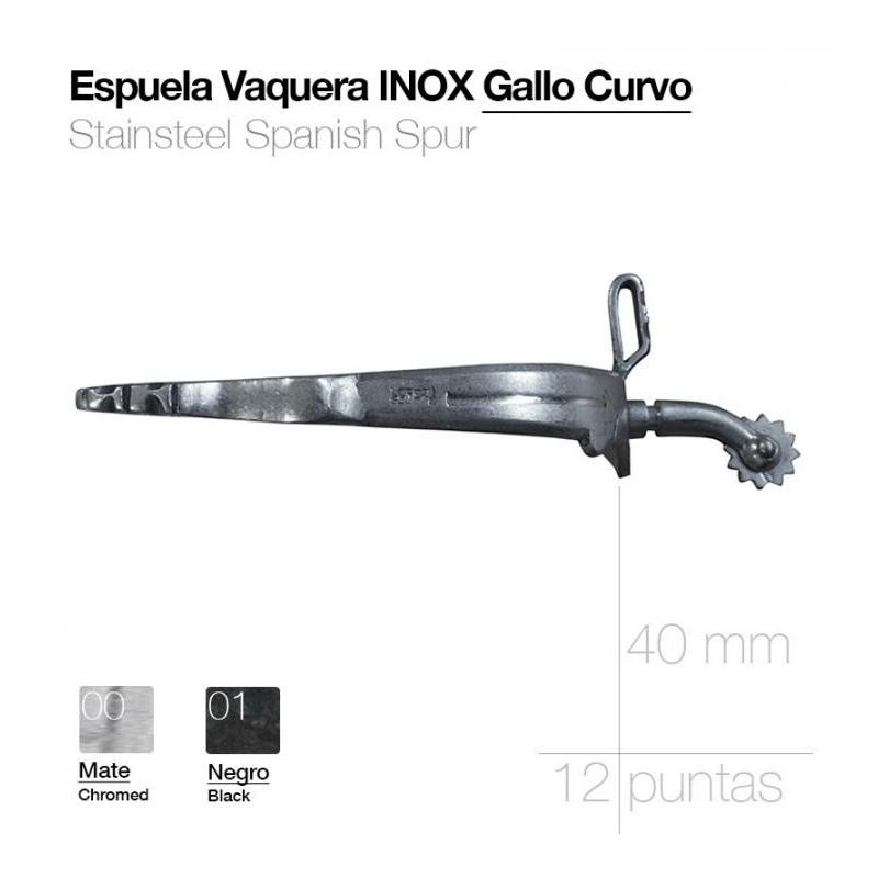  Espuela Vaquera Inox Gallo Curvo