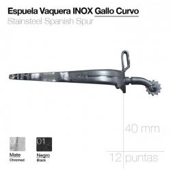  Espuela Vaquera Inox Gallo Curvo