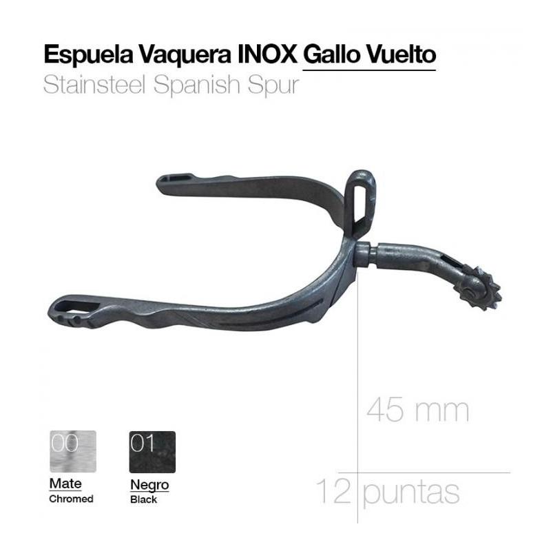  Espuela Vaquera Inox Gallo Vuelto