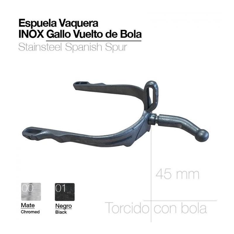  Espuela Vaquera Inox Gallo Vuelto De Bola