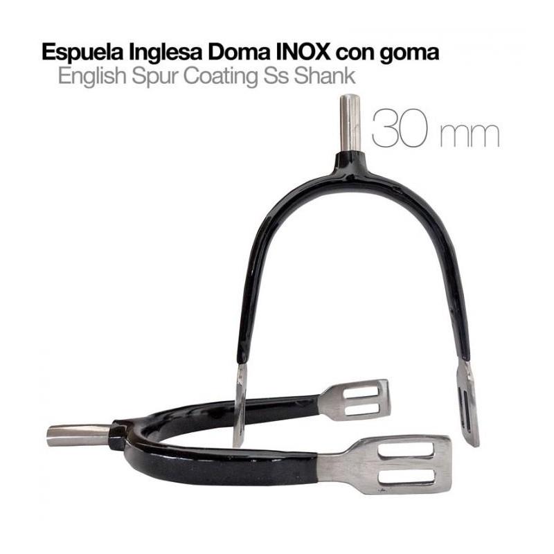 Espuela Inglesa Doma Inox Con Goma Gallo 30mm
