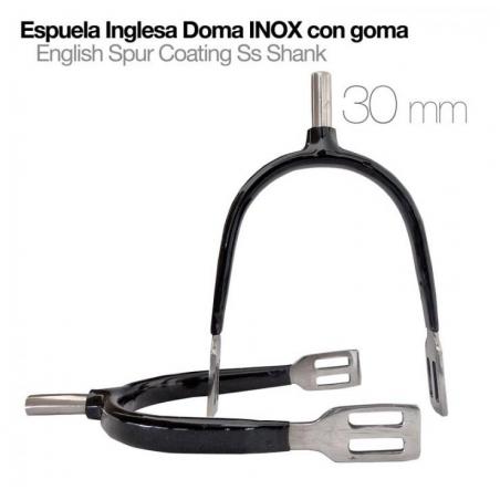 Espuela Inglesa Doma Inox Con Goma Gallo 30mm