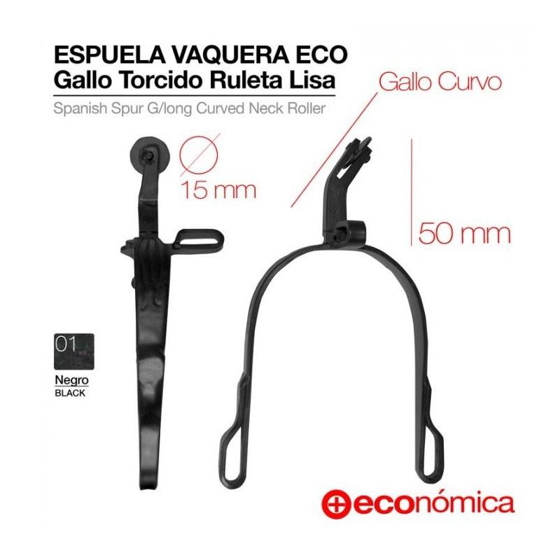  Espuela Vaquera Eco. Gallo Torcido Ruleta Lisa