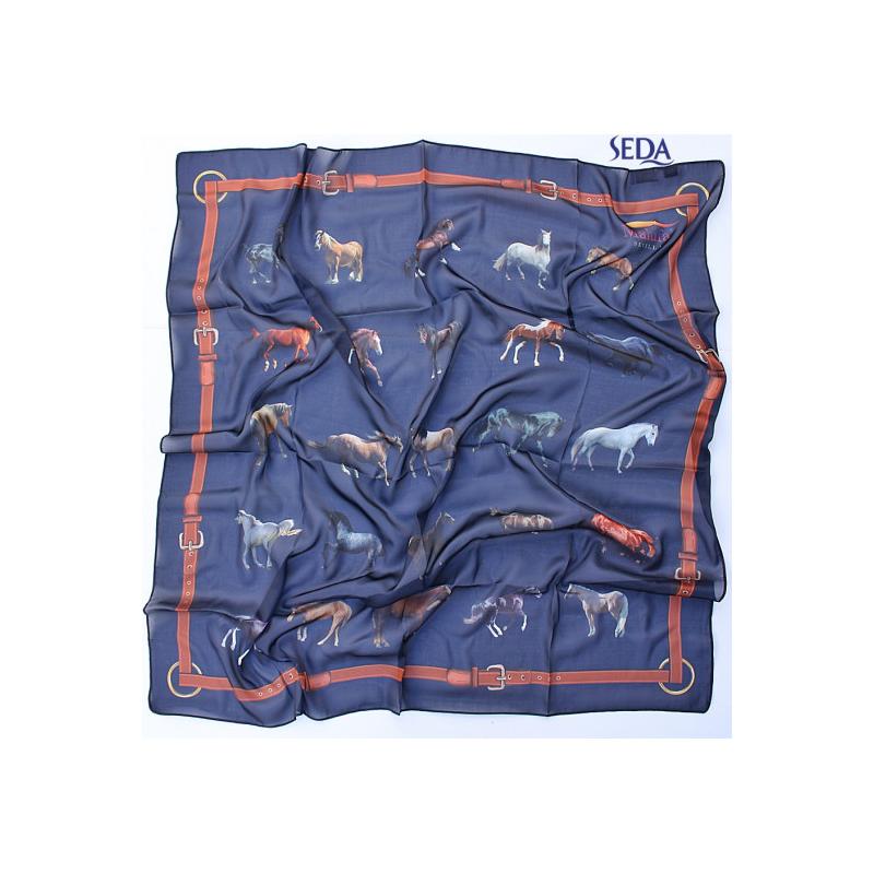 Pañuelo Flamenco Azul Adulto 605-02 Seda