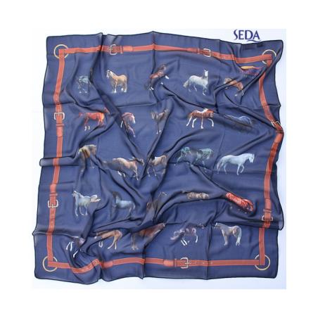 Pañuelo Flamenco Azul Adulto 605-02 Seda