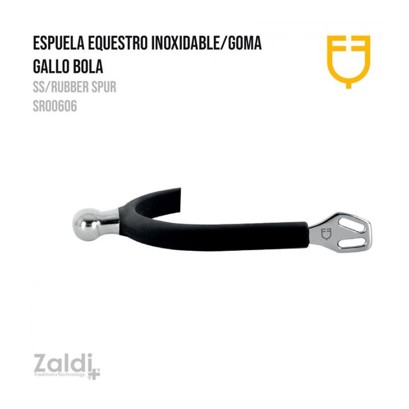 Espuela Equestro Inox/Goma Gallo Bola Sr00606 15Mm