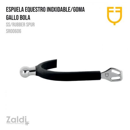 Espuela Equestro Inox/Goma Gallo Bola Sr00606 15Mm