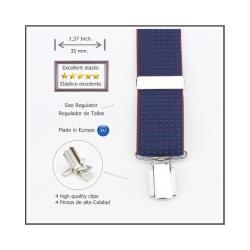 Tirantes De Vestir Azul Hombre 3923/35 05 Az-Bu