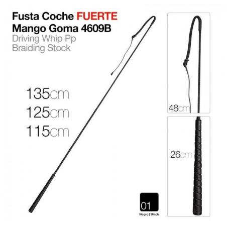  Fusta Coche Fuerte Mango Goma 4609b Negro