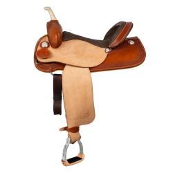 Sella Westwood Basic Barrel Mj, Cognac/Reverse Natural, Border Basket Tooling