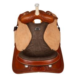 Sella Westwood Basic Barrel Mj, Cognac/Reverse Natural, Border Basket Tooling