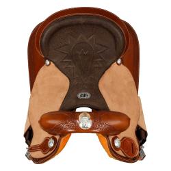 Sella Westwood Basic Barrel Mj, Cognac/Reverse Natural, Border Basket Tooling