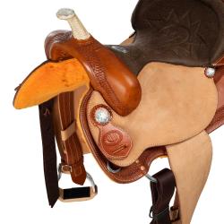 Sella Westwood Basic Barrel Mj, Cognac/Reverse Natural, Border Basket Tooling