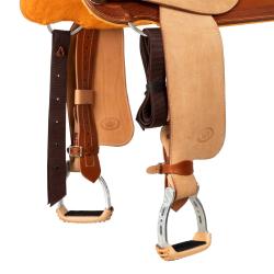Sella Westwood Basic Barrel Mj, Cognac/Reverse Natural, Border Basket Tooling