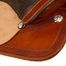 Sella Westwood Basic Barrel Mj, Cognac/Reverse Natural, Border Basket Tooling