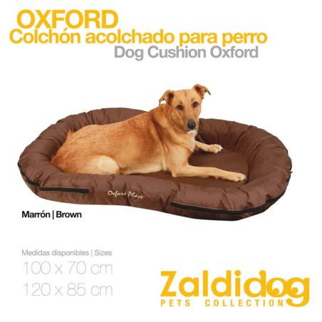 Perro Colchón Acolchado Oxford Marrón