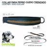 Perro Collar Cuero Trenzado 60Cm X 25Mm Dc010 Negro