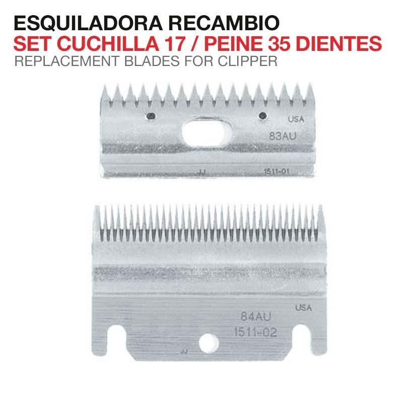 Esquiladora Recambio Set Cuchilla 17 Y Peine 35