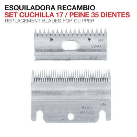 Esquiladora Recambio Set Cuchilla 17 Y Peine 35
