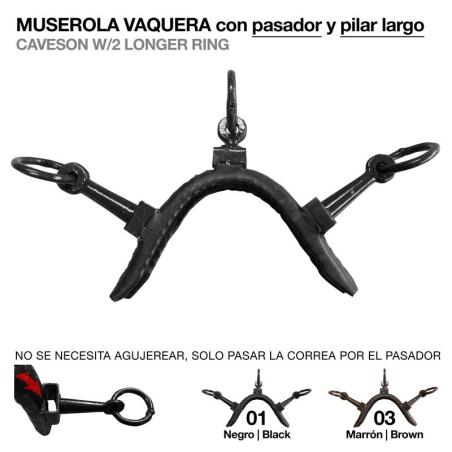 Muserola Vaquera Pasador Y Pilar Largo