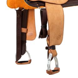 Sella Westwood Basic Barrel Mj Brown/Reverse Natural Border Basket Tooling