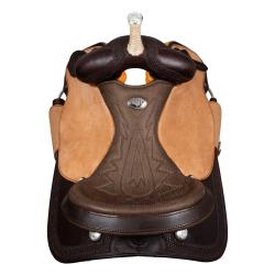 Sella Westwood Basic Barrel Mj Brown/Reverse Natural Border Basket Tooling