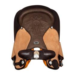 Sella Westwood Basic Barrel Mj Brown/Reverse Natural Border Basket Tooling