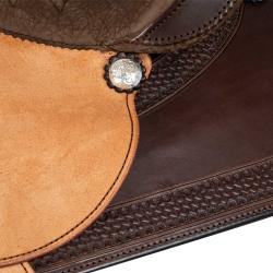 Sella Westwood Basic Barrel Mj Brown/Reverse Natural Border Basket Tooling