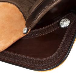 Sella Westwood Basic Barrel Mj Brown/Reverse Natural Border Basket Tooling