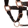 Cavezza In Cuoio Con Inserti In Nylon Intrecciato