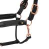 Cavezza In Cuoio Con Inserti In Nylon Intrecciato