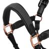Cavezza In Cuoio Con Inserti In Nylon Intrecciato