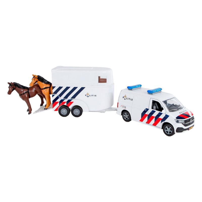 Juguete: Coche Policia Con Van & Caballos 50323