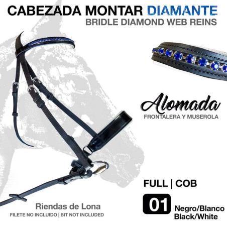 Cabezada Montar Diamante 2123 Negro/Blanco