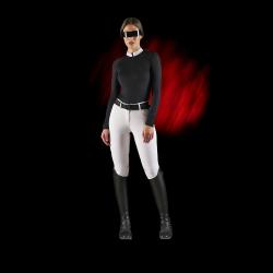 Ridertech Women's Competition Polo Shirt With Long Sleeves And Zip
