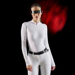 Ridertech Women's Competition Polo Shirt With Long Sleeves And Zip
