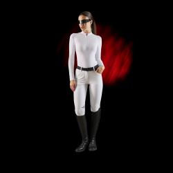 Ridertech Women's Competition Polo Shirt With Long Sleeves And Zip