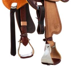Sella Westwood Basic Barrel Mj Burgundy/Reverse Natural Border Basket Tooling