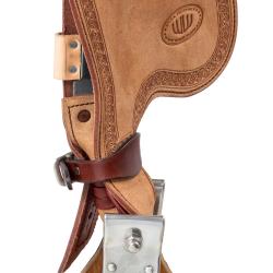 Sella Westwood Basic Barrel Mj Burgundy/Reverse Natural Border Basket Tooling