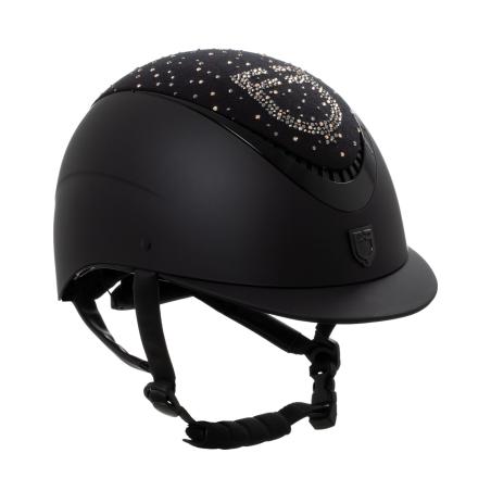 Matt Helmet With Narrow Visor And Rhinestone Logo
