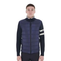 Men's Jacket In Nylon And Knit With Front Zip