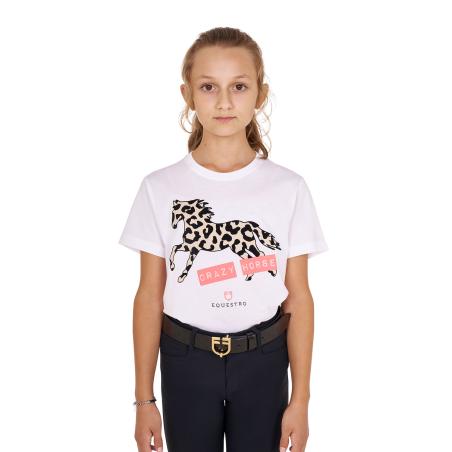 T-Shirt Da Bambina In Cotone Crazy Horse