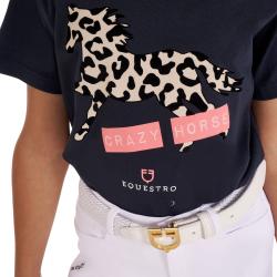 T-Shirt Da Bambina In Cotone Crazy Horse