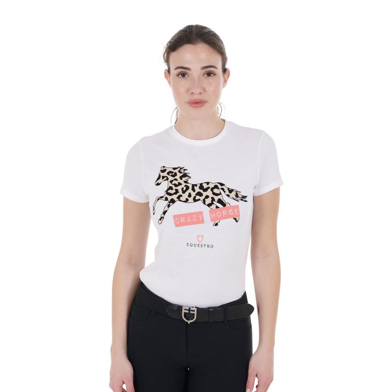 T-Shirt Da Donna In Cotone Crazy Horse