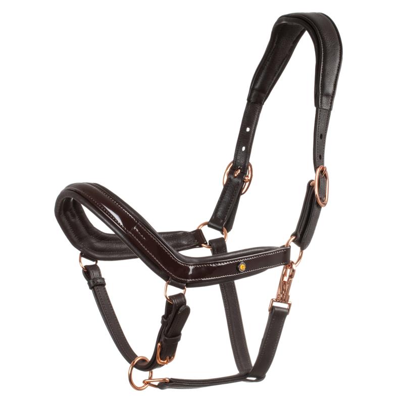 Cavezza Cuoio Lucido Fibbie Rose Gold