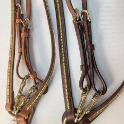 Pechopetral Tattini En Cuero De Alta Calidad, Con Elásticos Y Decoración Dorada
