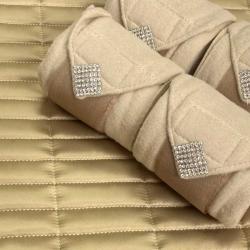 Juego De Mantilla Con Brillantes + Orejeras + Vendas